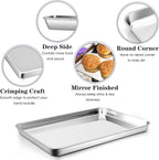 P&P CHEF 16 Inch Baking Cookie Sheet, Oven Pan Tray Stainless Steel Sheet Pan - Image 4