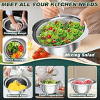 Stainless Steel Colanders with Mixing Bowl - Image 4