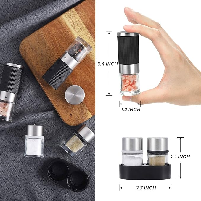 VEVOK CHEF Mini Salt and Pepper Grinder set - Image 4