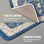 Blue Boho Dish Drying Mat for Kitchen Counter 16x18 Inch Fast Dry Drying Pad - Image 3