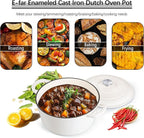 E-far Dutch Oven Pot with Lid, 5 Quart Enameled Cast Iron Round Dutch Oven - Image 3