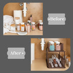 Sorbus 2 Sets of 2 Tier Metal Under Sink Organizer - Image 6