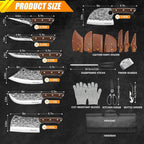 MDHAND Butcher Knife Set, Heavy Duty Meat Cleaver, Fillet Knives, Meat Cutting - Image 4