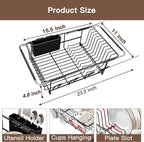 Over the Sink Expandable Dish Drainer Drying Rack In Stainless Steel - Image 2