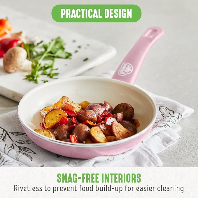 GreenLife Non Stick Fry Pan Set, Non-Toxic PFAS-Free Ceramic Skillets, - Image 8