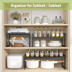 DOLALIKE Expandable kitchen Countertop Organizer, Stackable Cabinet Shelf - Image 3