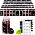 Churboro 66 Spice Jars with 547 Labels- Glass Spice Jars with Black Metal Caps by Churboro