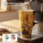 Topadorn Ceramic Travel Mug - 17 Oz Coffee Mug Ceramic Latte Teacup with Color - Image 8