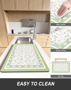 Rnivvi Dish Drying Mat for Kitchen Counter, 12 x 19" Cute Flower Theme Super - Image 6