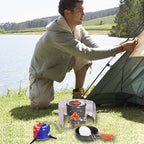 REDCAMP Folding Outdoor Stove Windscreen, 9 Plates Aluminum Camping Stove - Image 7