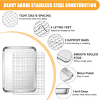 E-far Baking Sheet with Wire Rack Set, 17.6” x 13” Stainless Steel Cookie Sheet - Image 3