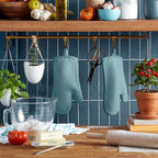 KITCHENAID Ribbed Soft Silicone Oven Mitt 2-Pack Set, Mineral Water Aqua - Image 2