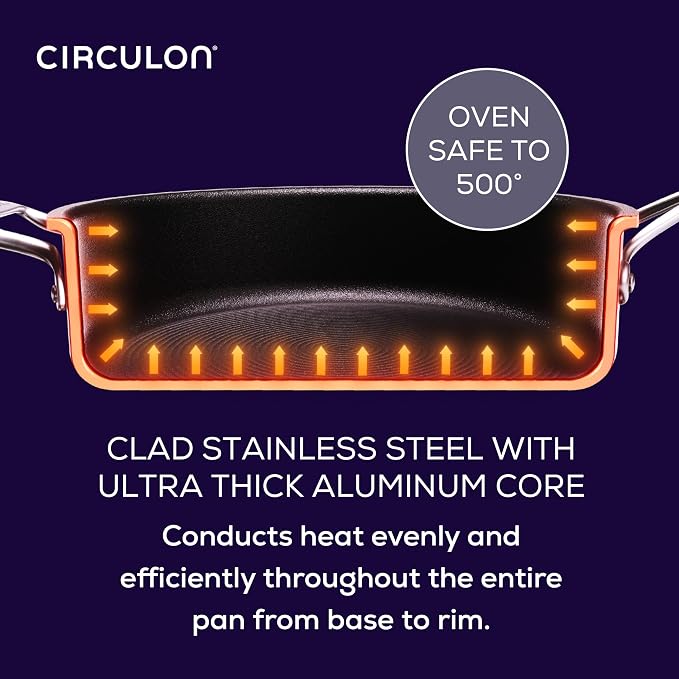 Circulon C1 Series Stainless Steel Plated Non-Stick Cookware - Image 4