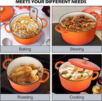 TeamFar Enameled Cast Iron Dutch Oven, 6QT Nonstick Dutch Oven Pot - Image 7