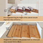Spice Drawer Organzier, 4 Tiers Bamboo Spice Rack Tray Insert - Image 2
