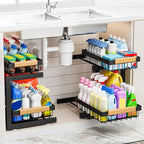ADBIU Under Sink Organizer XL Size, 2 Packs 2 Tier Expandable Height Under-Sink by ADBIU