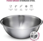 FineDine Stainless Steel Mixing Bowls Set, Dishwasher Safe, 6 Piece Metal - Image 3