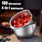 Rice Washer Strainer Bowl, Stainless Steel Washing Bowl - Image 3