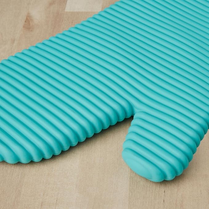 KITCHENAID Ribbed Soft Silicone Oven Mitt 2-Pack Set, Aqua Sky - Image 8