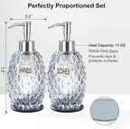 MALACHI Soap Dispenser Set, Crystal-Textured Diamond Glass - Image 7