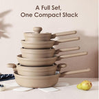SENSARTE Ceramic Nonstick Pots and Pans Set 17pcs, Healthy Induction Cookware - Image 8