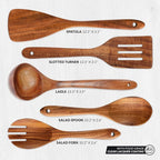 Zulay Kitchen Extra-Large 5-Piece Wooden Spoon Set - Image 4