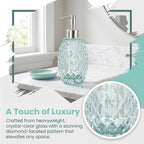 MALACHI Soap Dispenser Set, Crystal-Textured Diamond Glass - Image 4