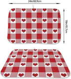 Happy Valentines Day Dish Drying Mat 18 x 24 inch Red Checkered Love Hearts - Image 2