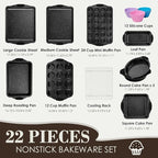 Baking Pans Set Nonstick, Bakeware Sets Stackable - Image 2