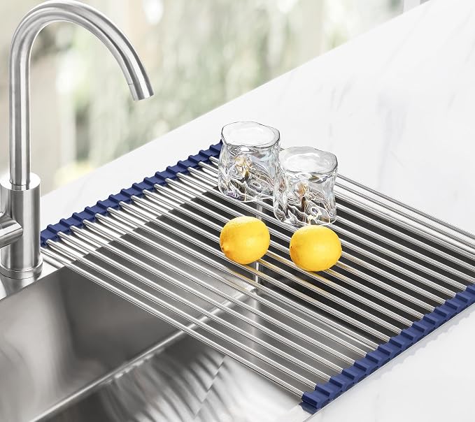 Tomorotec 17.7" x 15.5" Roll Up Dish Drying Rack Over Sink Drying Rack Sink - Image 9