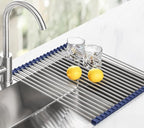 Tomorotec 17.7" x 15.5" Roll Up Dish Drying Rack Over Sink Drying Rack Sink - Image 9