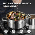 Hybrid Nonstick 4-Quart Stockpot, 9.5 Inch Stainless Steel Stockpot - Image 3