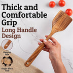 PriorityChef Premium Teak Flat Wooden Spatula - Image 3