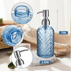 14 Oz Refillable Glass Soap Dispenser - Image 2