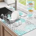 Findosom 2PCS 16" x 24" Dish Drying Mat & 24" x 5.5" Sink Splash Guard by Findosom
