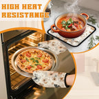 Butterfly Oven Mitts and Pot Holders, Boho Floral Flower Heat Resistant Oven - Image 6