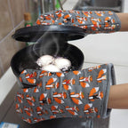 Oven Mitts Gloves 1 Pair Heat Resistant 480 ℉ Non Slip Clear Silicone Printed - Image 7