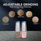 UNNEES Rechargeable Electric Salt and Pepper Grinder set of 2, gravity electric - Image 3