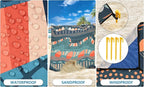 WIWIGO Beach Blanket Waterproof Sandproof Beach Mat 79" X 83"/10'x9'for 2-8 - Image 3