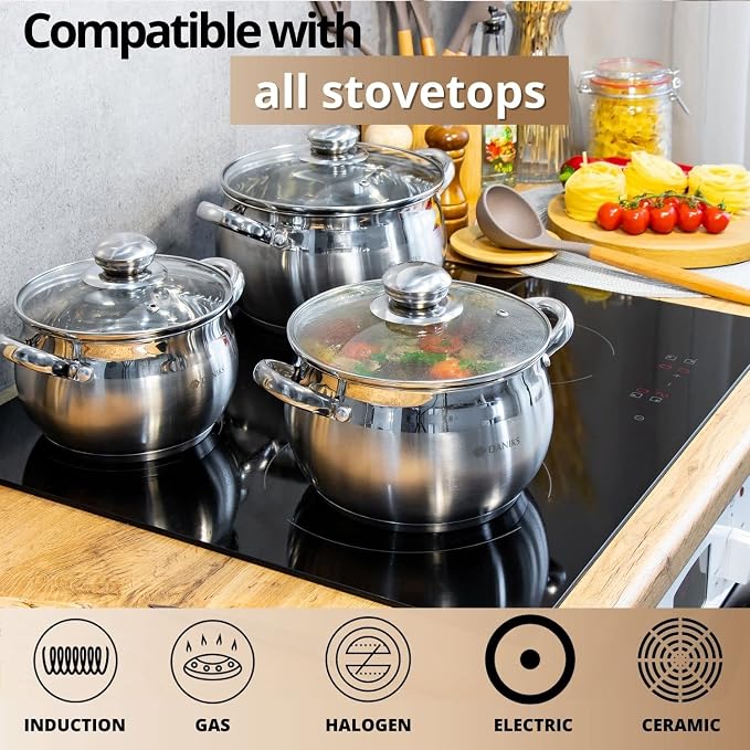 Daniks Classic 4 Quart Stainless Steel Stock Pot - Image 5