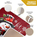 Christmas Dish Drying Mat for Kitchen Counter Snowman Let It Snow Microfiber - Image 4