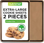NutriChef Nonstick Extra Large Baking Sheets – 22 x 16 Inch Mega Cookie Sheet by NutriChef%E2%84%A2Kitchen