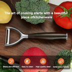 Premium Y Type 304 Stainless Steel Multifunctional Kitchen Peeler Real Wood - Image 5