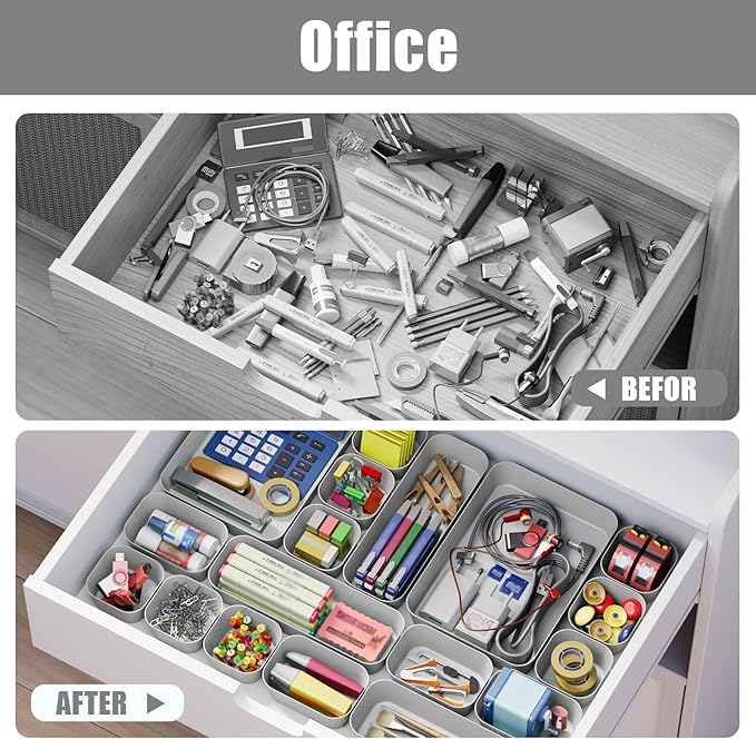 Plastic Drawer Organizers, Bathroom and Vanity Organizer Plastic Tray, Makeup - Image 6