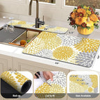 Findosom 2PCS 16" x 24" Fall Dish Drying Mat & 24" x 5.5" Sink Splash Guard - Image 2