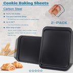 Small Cookie Sheets, Baking Pans, Nonstick Carbon Steel Baking Sheets, 9.5 X - Image 4