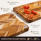 Teak Wood Cutting Board for Kitchen Extra 20'' Large End Grain Heavy Duty - Image 7