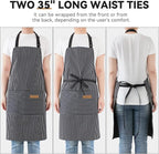 NLUS 2 Pack Kitchen Cooking Aprons, Adjustable Bib Soft Chef Apron - Image 5