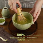 Matcha Whisk Set, Ceramic Bowl Matcha Kit & Handcrafted Bamboo Chasen, Complete - Image 4