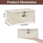 Sumnacon Wicker Basket with Lid Rectangle Woven Baskets - Image 3